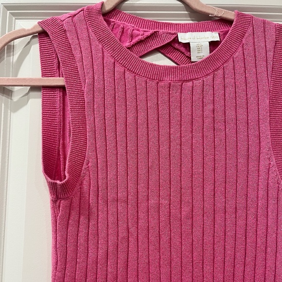 Pink midi dress open back with shimmer - Picture 2 of 6